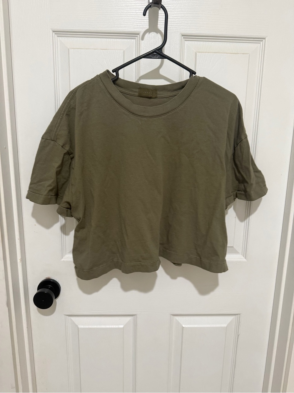 Nuuds Women's Olive Cropped Crew Tee